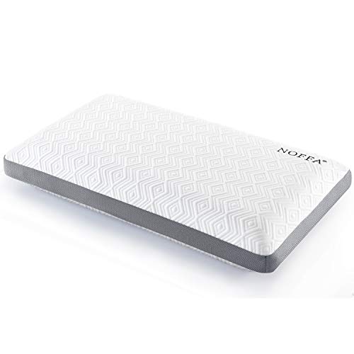 NOFFA Cuscino Memory Foam Alto 12 cm - Cuscino Cervicale Ortopedico Ergonomico per Dormire Comodo - Guanciale Letto Morbido Queen Size (70 x 38 cm)