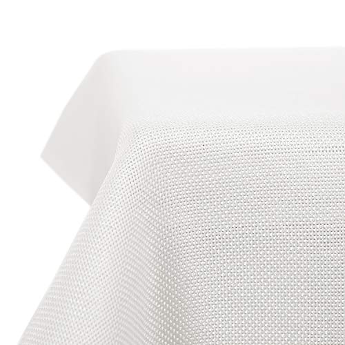 Deconovo Impermeabile Lavaggio Tovaglia Rettangolare da Tavola Decorazione per Feste 130 x 280 CM Bianco