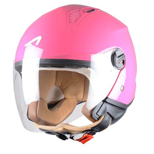 Astone Helmets - MINIJET monocolor- Casque jet - Casque jet urbain - Casque moto et scooter compact - Coque en polycarbonate - Lipstick M