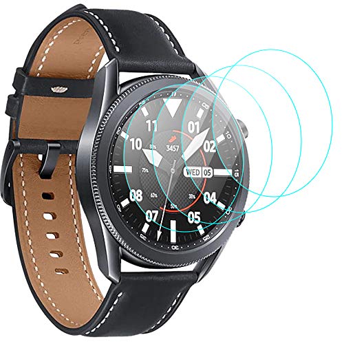 CAVN Proteggi Schermo Compatibile con Samsung Galaxy Watch 3 45mm Pellicola Protettiva [4 Pezzi], Impermeabile Protezione Schermo in Vetro Temperato Anti-graffio Anti-Bolle per Galaxy Watch 3 45mm