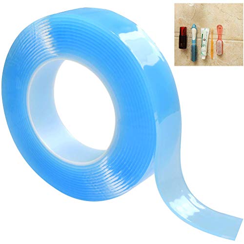 YANSHON Nano Nastro Magico Tape Multifunzione, Nastro Biadesivo Riutilizzabile Nano Rimovibile Lavabile Forte per Articoli da Incollare, Fissare Tappeti (Trasparente, 3M * 3CM * 2MM, 5KG)