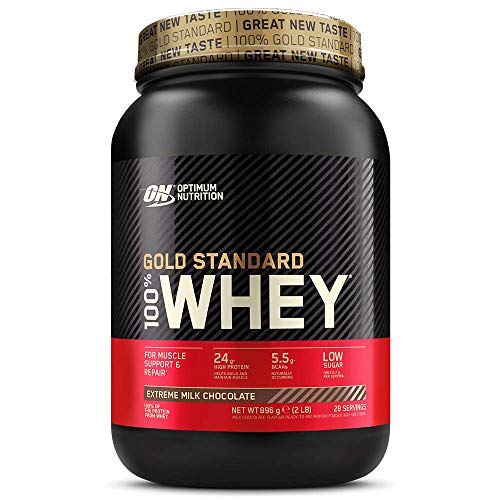 Optimum Nutrition Gold Standard 100% Whey Proteine in Polvere con Proteine Isolate ed Aminoacidi per la Massa Muscolare, Cioccolato al Latte, 28 Porzioni, 0.9 kg, il Packaging Potrebbe Variare