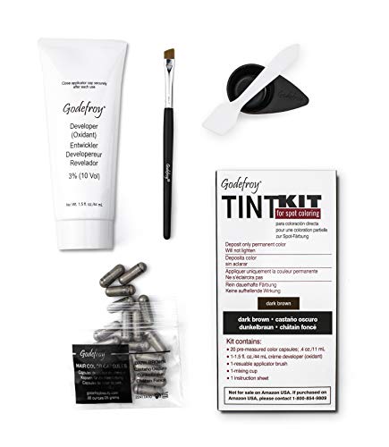 Godefroy - Kit tintura professionale per sopracciglia e barba, colore: marrone scuro