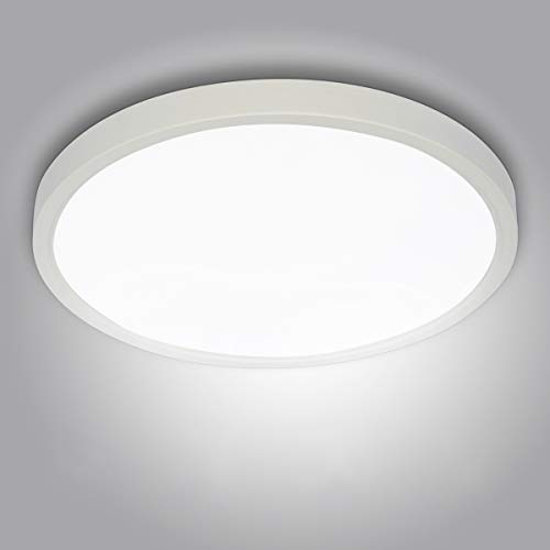 bapro 20W LED Lampada Plafoniera a soffitto sottile Ø17cm Bianco naturale 6000K per soggiorno Sala da pranzo Camera da letto Bagno Cucina Balcone Corridoio [Classe di efficienza energetica A++]