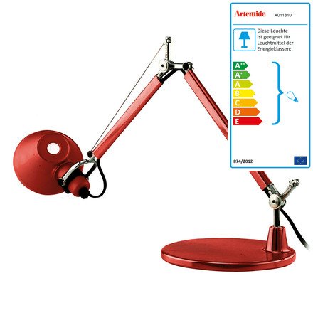 Artemide Tolomeo lampada da scrivania micro anodizzata rossa