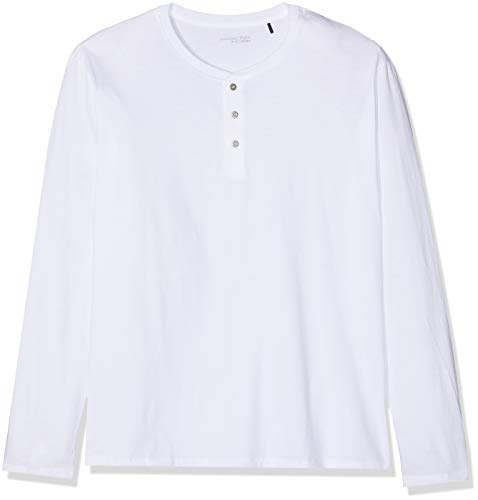 Schiesser Mix & Relax Langarmshirt Knopfleiste Maglia Pigiama, Bianco (Weiss 100), Medium (Taglia Produttore: 050) Uomo