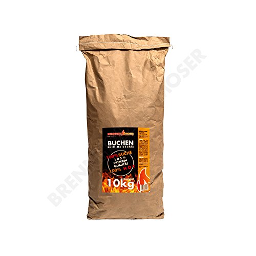 Legno Carbone in legno di faggio per Barbecue, Grill grande, 10 kg, in legno di faggio Carbone, di qualità Premium, anche per Lotus e Weber Grill, 1 X 10 kg Sack, spedizione gratuita