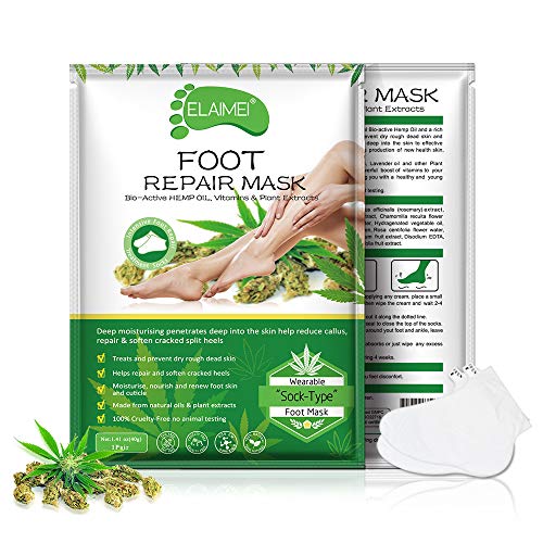 3 Pairs Foot Moisturizing Mask, Foot Peel Mask,Foot Skin Repair Renew Booties, Infused Collagen Vitamins for Dry, Aging, Cracked