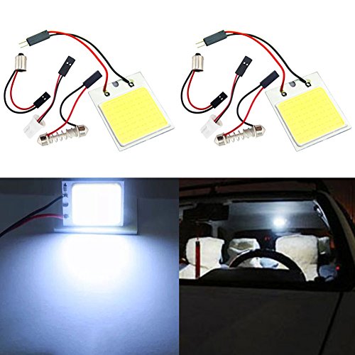 TABEN 48-COB-SMD - Kit di luci a LED per interno auto, plafoniera, abitacolo, bagagliaio, cassone, luci di cortesia, 12 V, T10 + BA9s + adattatori, confezione da 2 pezzi