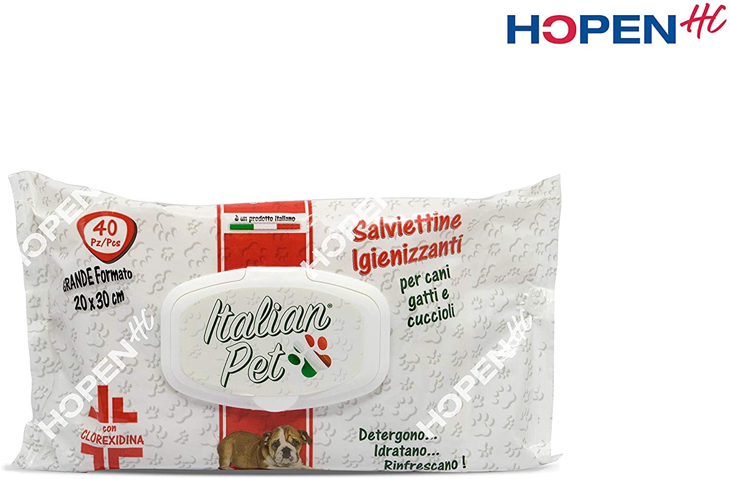 Italian Pet Salviette Igienizzanti per Animali Domestici con Clorexidina