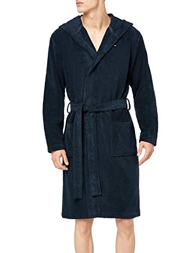Tommy Hilfiger Icon hooded bathrobe Accappatoio, Blu (Navy Blazer-pt 416), XL Uomo