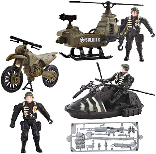 deAO Veicoli da Combattimento Modello Pressofuso su Piccola Scala Figure da Collezione Set di Forze Armate e unità di Difesa Militare