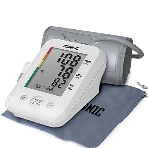Duronic BPM150 Misuratore di pressione sanguigna automatico da braccio manicotto 22-42 cm – Certificato medicalmente – Rilevatore digitale di pressione arteriosa aritmia e battito cardiaco – Ampio display LCD