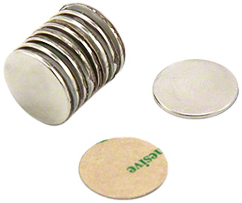 first4magnets F309NA-10 - Magnete al neodimio N42, 15 x 1 mm, forza magnetica: 1,1 kg, 10 pezzi
