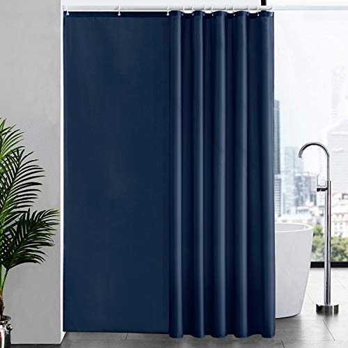 Furlinic Tende Doccia Anti-Muffa Tessuto in Poliestere, Grande Tende Doccia Impermeabile &Lavabile,Tenda Vasca da Bagno con 12 Ganci Tenda Doccia Blu Navy-200x240cm.