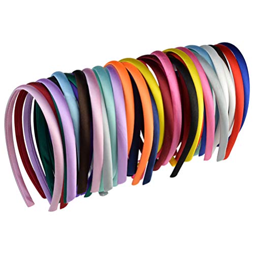 40 Pezzi Cerchietti per Capelli Rivestiti in Morbido Raso Multicolore Hairbands Accessori per Capelli 20 Colori