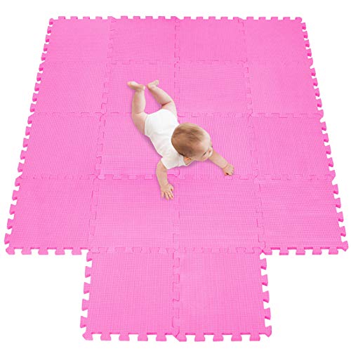 meiqicool Tappeto Puzzle per Bambini e Neonati in Schiuma 1,42x1,14m più Spesso e Morbido per Gattonare e Giocare Sicuro, Inodore, Senza Formammide, Certificato EN-71 | Idea Regalo con Custodia