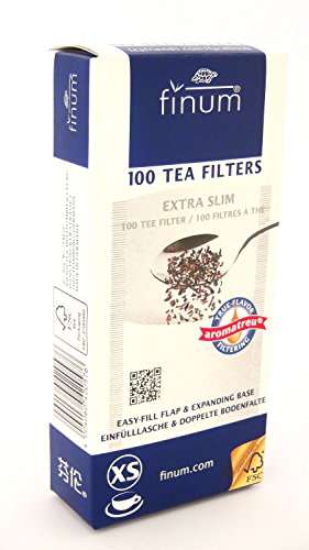 FINUM 1 x 100 filtro per tè XS, filtro in carta con linguetta, colino