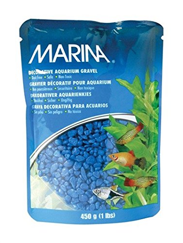 Marina - Ghiaia Decorativa per Acquario, 450 ml, Blu