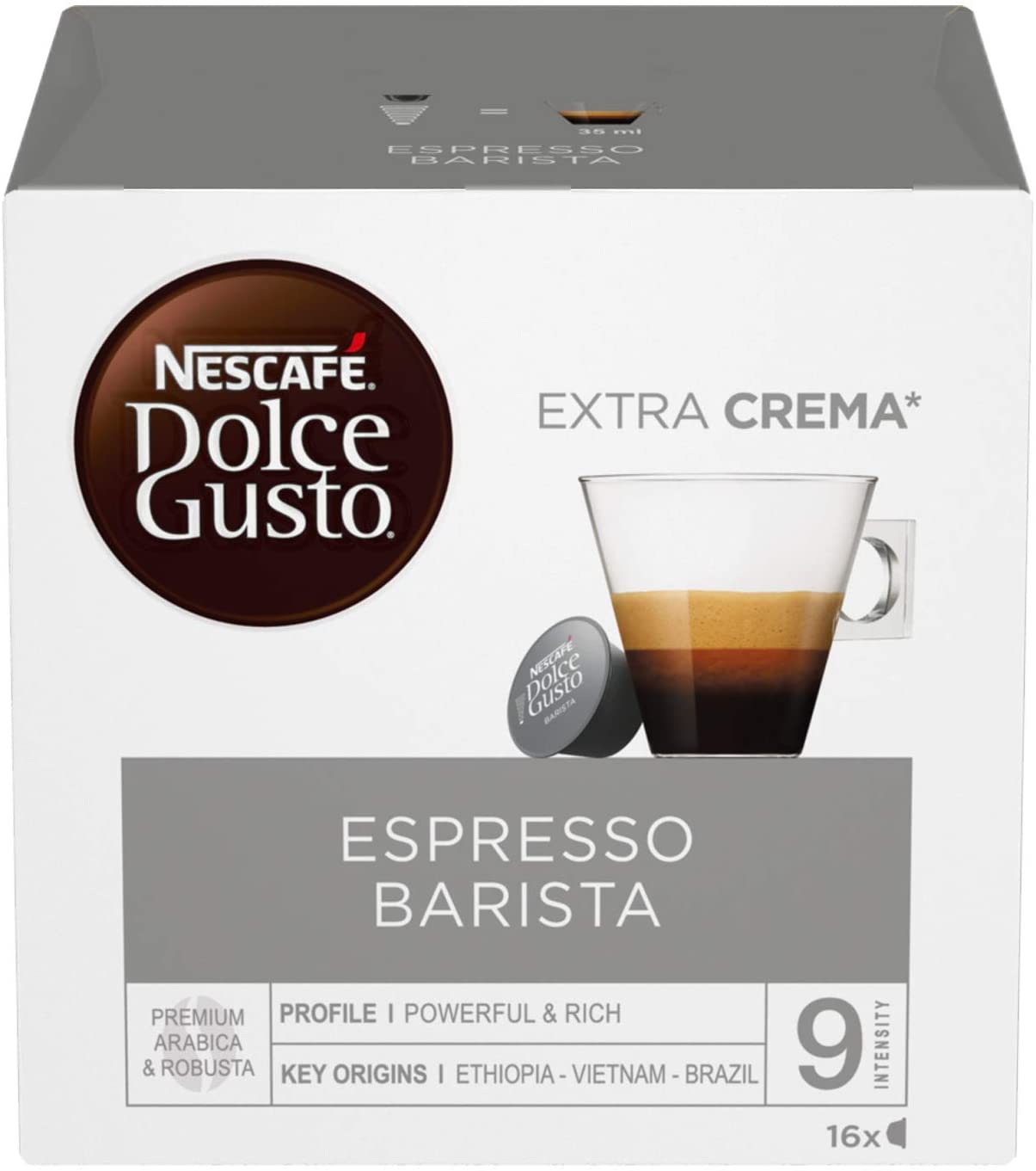 Nescafé Dolce Gusto Barista Caffè Espresso, 6 Confezioni da 16 Capsule (96 Capsule)