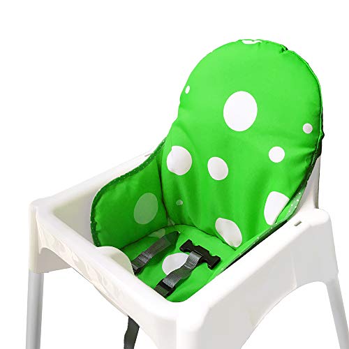 ZARPMA Cuscino Seggiolone coprisedili per Ikea Antilop,Lavabile per Bambini Pieghevole Ikea Childs Sedia coprisedili Ricoperto-Non Include Di Seggiolone E Cintura Di Sicurezza (Verde)