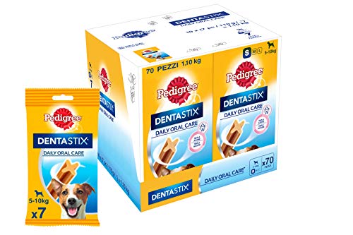 Pedigree Dentastix Snack per la Igiene Orale (Cane Piccolo 5-10 kg) 110 g 7 Pezzi - 7 Confezioni da 10 Pezzi (70 Pezzi totali)