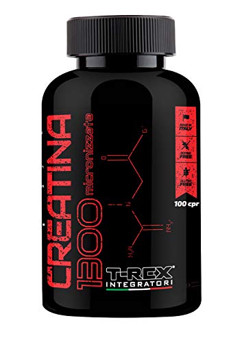 T-Rex Integratori, CREATINA 1300 Monoidrata Micronizzata CREAPURE®. 100 compresse da 1300mg - Made in Italy