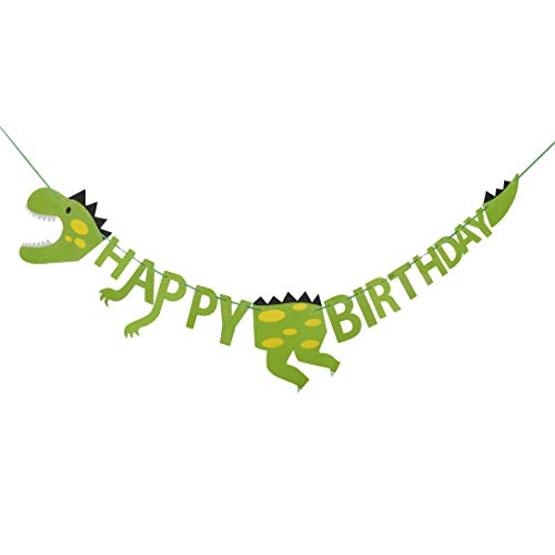 HONGXIN-SHOP Decorazioni di Compleanno di Dinosauro Happy Birthday Banner Decorazione per Festa Party Bambini Toddler Ragazzo Ragazza Verde