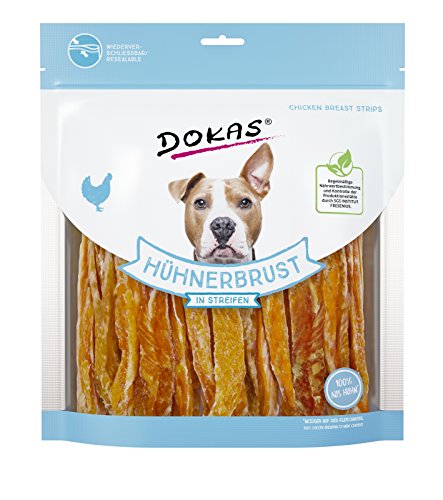DOKAS, snack di alta qualità in strisce per cani, senza cereali, ideali di tanto in tanto (etichetta in lingua italiana non garantita)