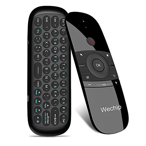 docooler Wechip W1 Tastiera Senza Fili di 2.4G Air Mouse Apprendimento Remoto A Distanza A Infrarossi Sensore di Movimento A 6 Assi con Ricevitore USB per Smart TV Box PC