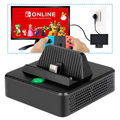 innoAura Dock di Ricarica per NS Switch Dock TV per Ricarica compattoportatile per Switch, Porta di ingressoalimentazione USB C, Porta USB 3.0 e HDMI Stand per NS Switch (Nero)