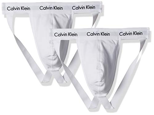 Calvin Klein Jock Strap 2pk Intimo, Bianco (White 100), Medium Uomo