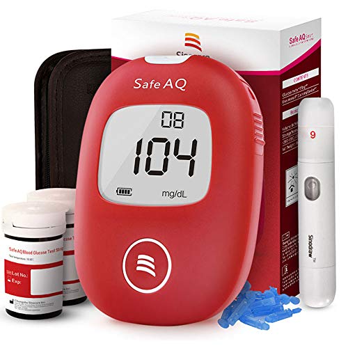 Diabete test kit glucosio nel sangue kit di test del sangue kit di monitoraggio dello zucchero con 50 strisce Codefree 50 lance Painfree dispositivo di lancio per i diabetici del Regno Unito-in mg/dL