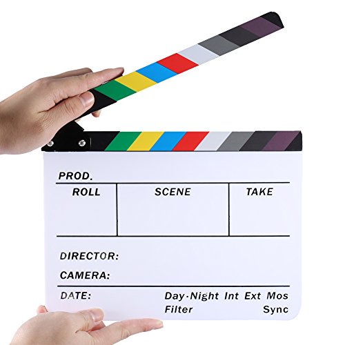 Neewer 25 x 20 cm acrilico plastica Dry Erase regista cinematografico assicella ardesia con colore bastoni