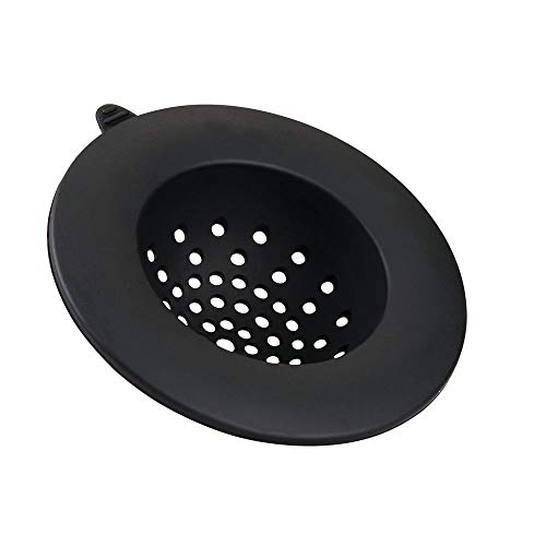 iDesign Austin Filtro lavandino cucina, Filtro lavello di forma rotonda in silicone, nero
