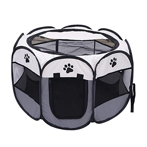 POPETPOP Pet Puppy Dog Cat Box Portatile Pieghevole Tenda per Animali da Compagnia Outdoor Recinzione Penna per l'esercizio per Cuccioli Gatti Cuccioli Conigli