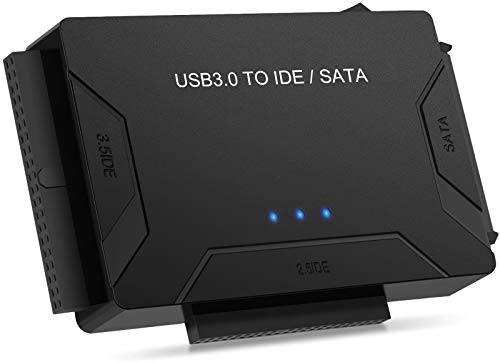 POSUGEAR USB 3.0 a SATA e IDE Adattatore, Convertitore da IDE/SATA a USB 3.0 per 2.5'' e 3.5'' IDE SATA Disco Rigido HDD SSD, Support 6TB, Incluso 12V 2 Adattatori, Cavo USB 3.0 e Cavo Sata di Alime