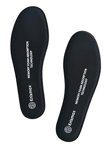 Knixmax Donna Solette Memory Foam molto morbide Confort Suole Scarpe per Stivali da Lavoro e Passeggio, Sport Solette per Assorbimento Degli Urti e Ammortizzazione per Piedi, Comfort,UK8(EU42) nero