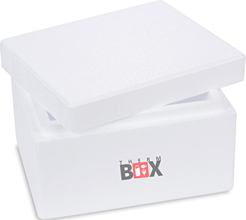 Therm-Box, scatola termica professionale, misura S, 31,0 x 25,0 x 18,5 cm. Parete: 3,0 cm di spessore. Capacità: 5,93 litri. Scatola di polistirolo bianco, termoisolante, formato piccolo