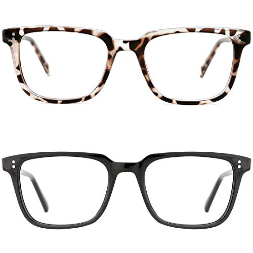 TIJN Blue Light Blocking occhiali per donne e uomini lenti anti-affaticamento occhi uso computer occhiali Nero + leopardo 85