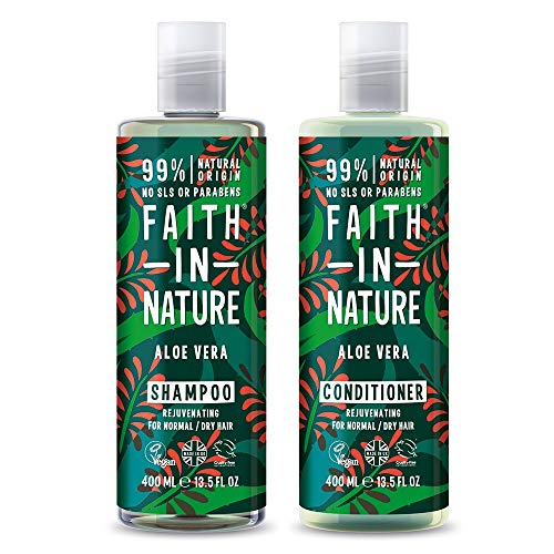 Faith in Nature - Shampoo naturale e balsamo, 
Per capelli normali/secchi, 400 ml + 400 ml
