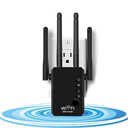 DCUKPST Ripetitore Segnale WiFi, 300Mbps Amplificatori WiFi 2.4GHz Wireless Range Extender Repeater con 4 Antenne Potenzia la Tua Copertura WiFi, Supporta la modalità AP/Repeater/Router