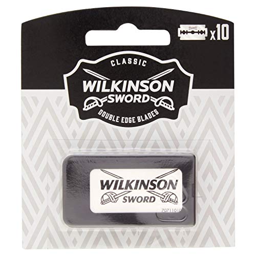 Wilkinson Sword - Lame Doppio Taglio Classic Premium Vintage Edition - Rasatura Barba Classica e Tradizionale come dal Barbiere - Pack 10 Lame per Uomo