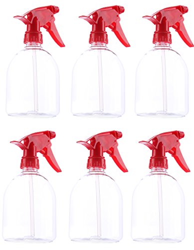 Flaconi spray in plastica da 500 ml, colore: rosso, confezione da 6