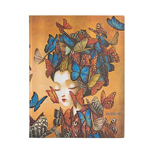 Paperblanks Flexi 2020-2021 - Calendario mensile con copertina morbida Madame Butterfly, verticale (180 x 230 mm)