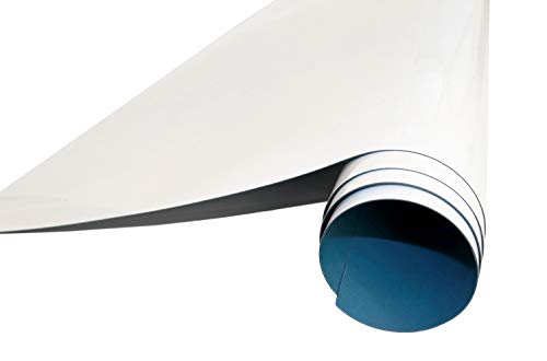 Queence - Lavagna magnetica autoadesiva, pellicola da parete, pellicola multifunzione, colore: bianco, Pellicola, bianco, 100x75 cm