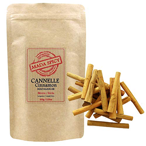 Cannella Ceylon stecche di Madagascar. 100g (stecche 8cm). Gourmet di qualità. Bustina richiudibile.