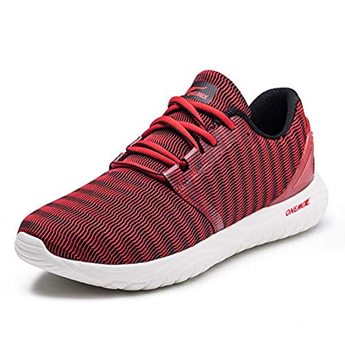 ONEMIX Scarpe da Running Uomo, Leggero e Traspirante Scarpe da Ginnastica Sportive Outdoor Fitness Sneakers 1309 Red 40