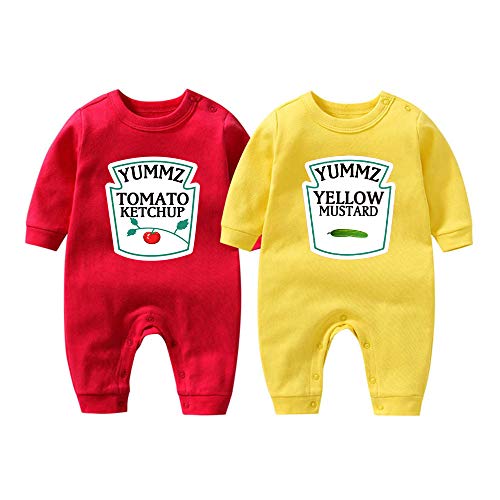 Culbutomind Yummz Tomato Mustard - Pagliaccetto per neonati, colore: rosso e giallo multicolore 10- 12 mesi