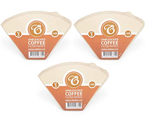 EDESIA ESPRESS - 300 filtri caffè americano in carta non sbiancata - forma a cono - misura 3/102